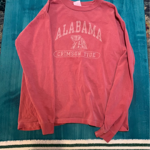 Alabama Crimson Tide Long Sleeve Tee Shirt Faded Red with Elephant Logo Size Med - Picture 4 of 10
